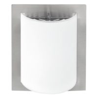 WALL FITTING 1LT MEDIUM WHITE GLASS SATIN CHROME EL6606