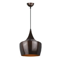 PENDANT FITTING 1LT E27 PEBBLE BLACK/BRONZE INNER EL7017/P