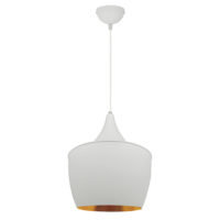 PENDANT FITTING 1LT E27 MATT WHITE OUTER/GOLD INNER EL7020