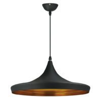 PENDANT FITTING 1LT E27 MATT BLACK OUTER/GOLD INNER EL7022