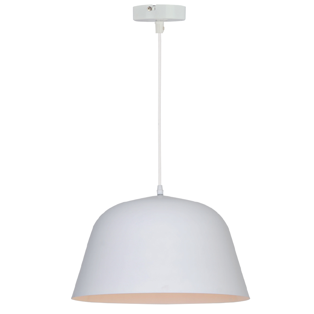 PENDANT FITTING 1LT MATT WHITE/WHITE INNER EL7069/25