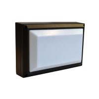 BULKHEAD 1LT E27 RECTANGULAR PLAIN LARGE BLACK - GTL256