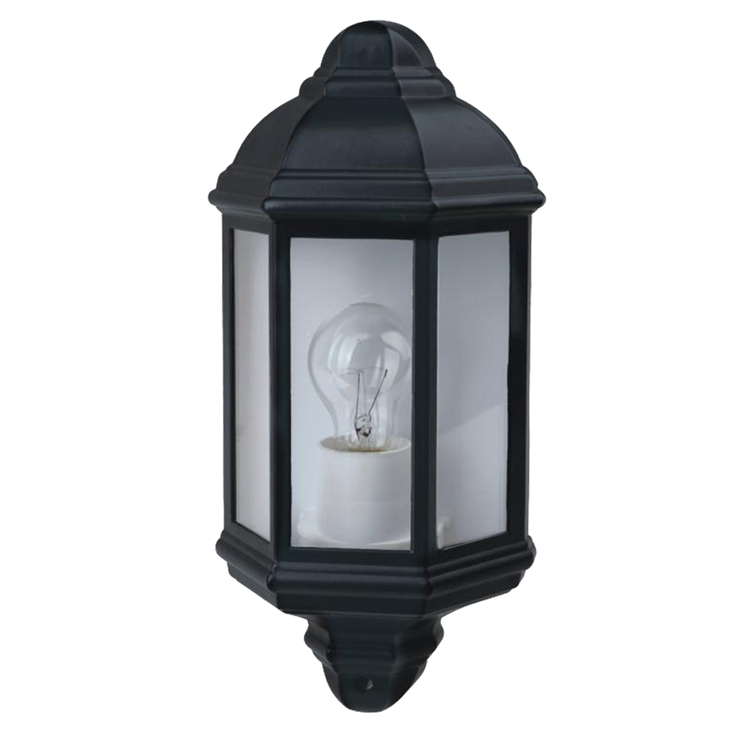 WALL LANTERN 1LT 60W E27 BLACK GTL304