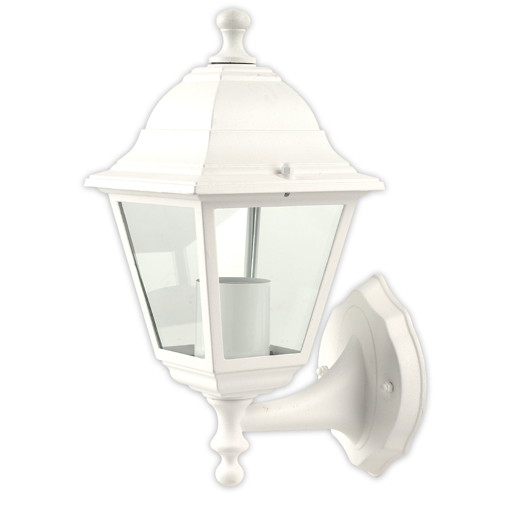 LANTERN WALL UPTURN 1LT E27 4PANEL WHITE GTL320