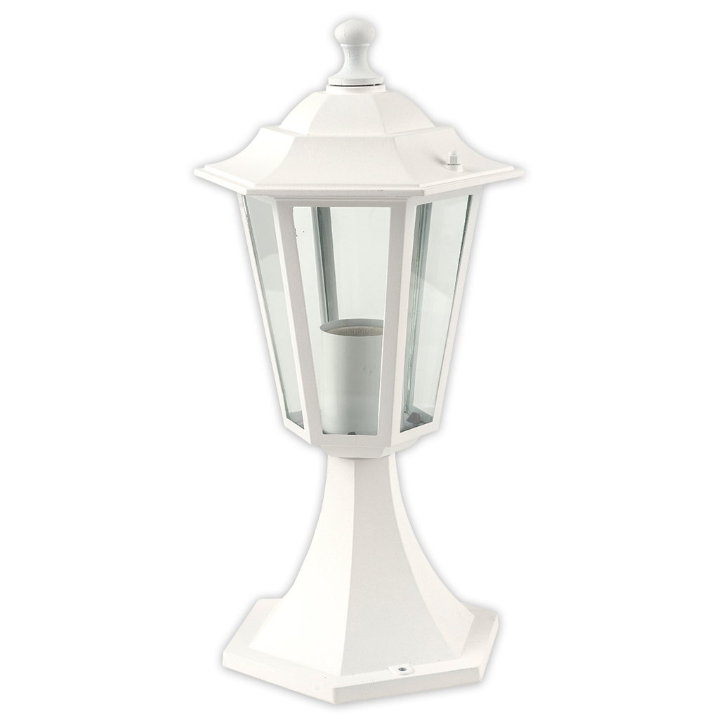 LANTERN PEDESTAL 1LT E27 6PANEL WHITE GTL326