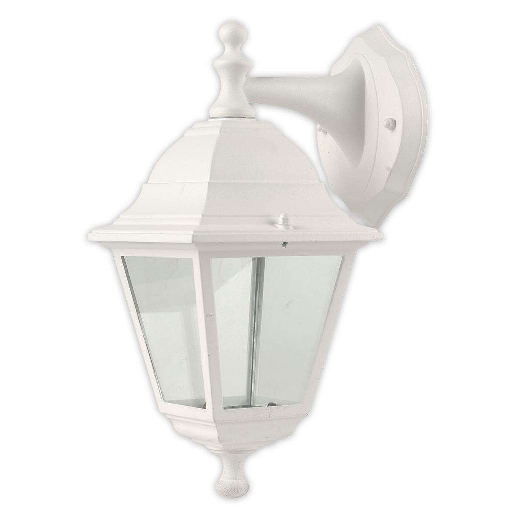 LANTERN WALL DOWNTURN 1LT E27 4PANEL WHITE GTL329