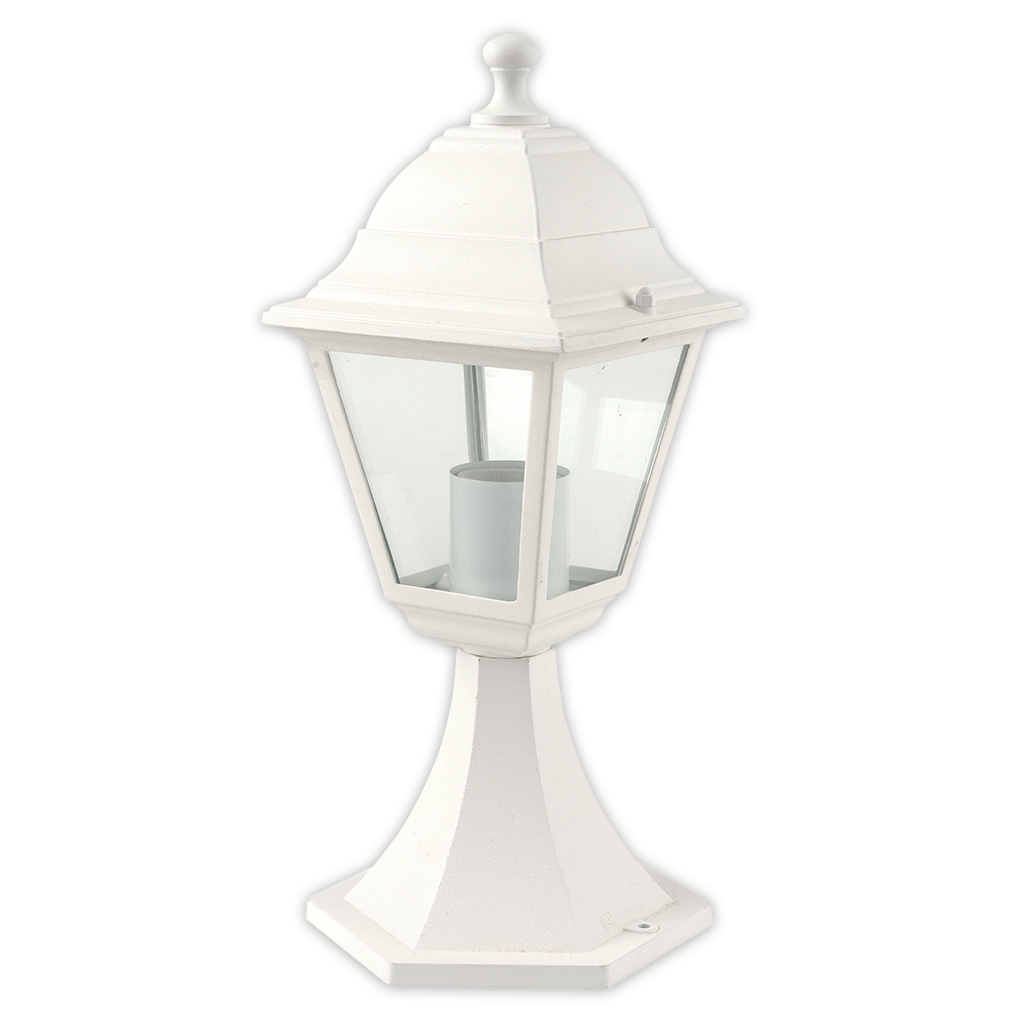 LANTERN PEDESTAL 1LT E27 4PANEL WHITE GTL333