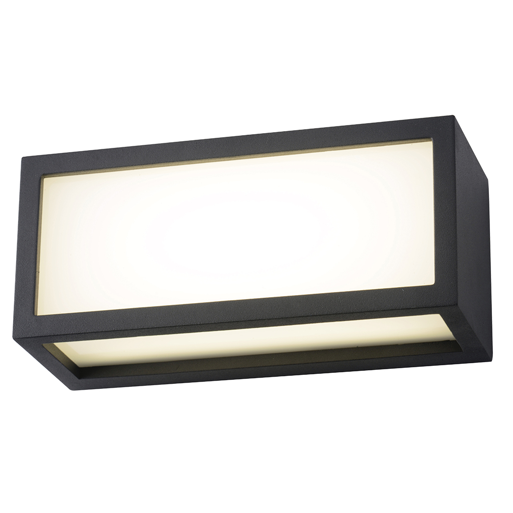 WALL FITTING RECTANGULAR 1LT E27 BLACK GTL342