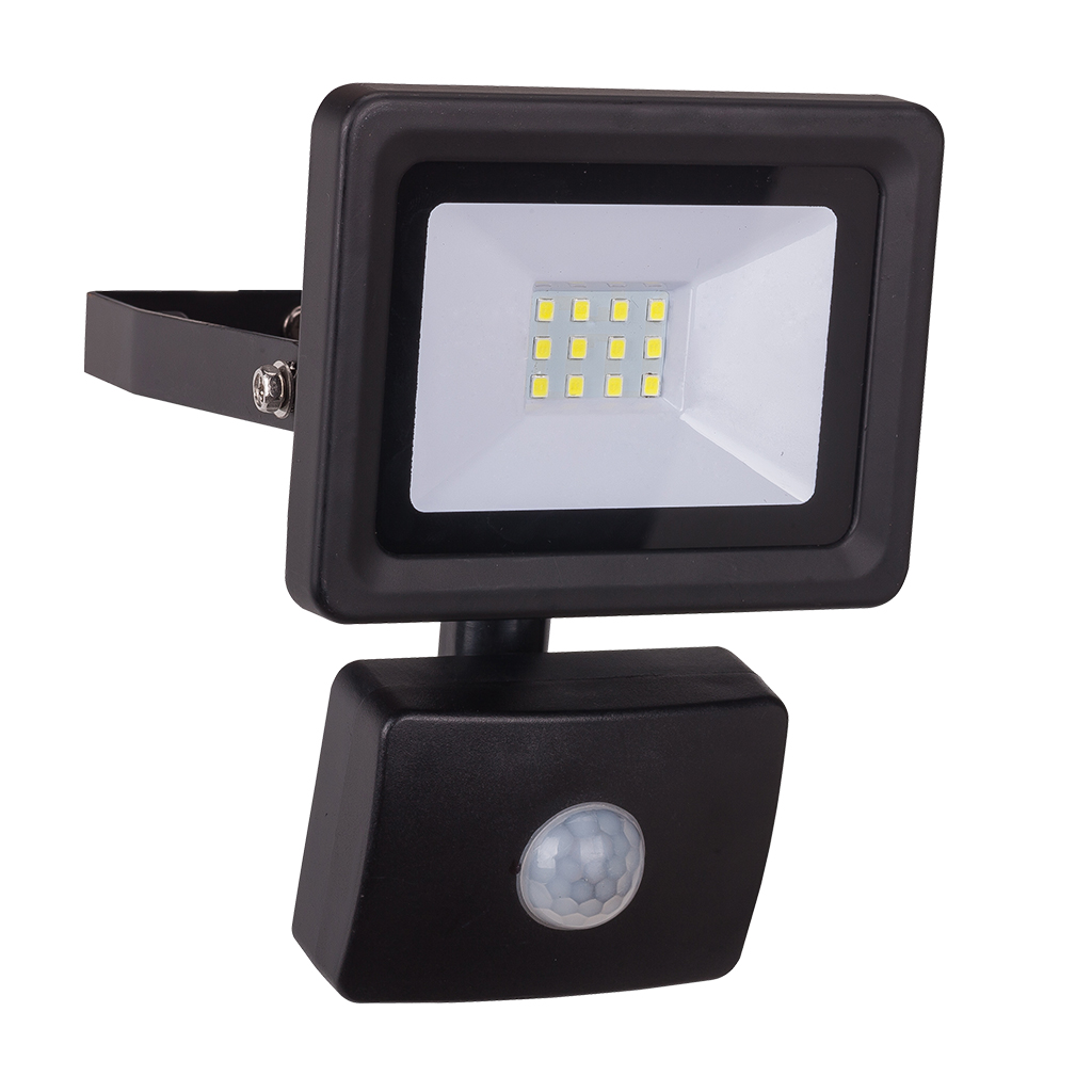 FLOODLIGHT 10W 4000K MOTION SENSOR BLACK GTL443