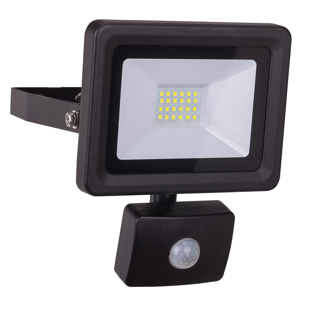 FLOODLIGHT 20W 4000K MOTION SENSOR BLACK  GTL444