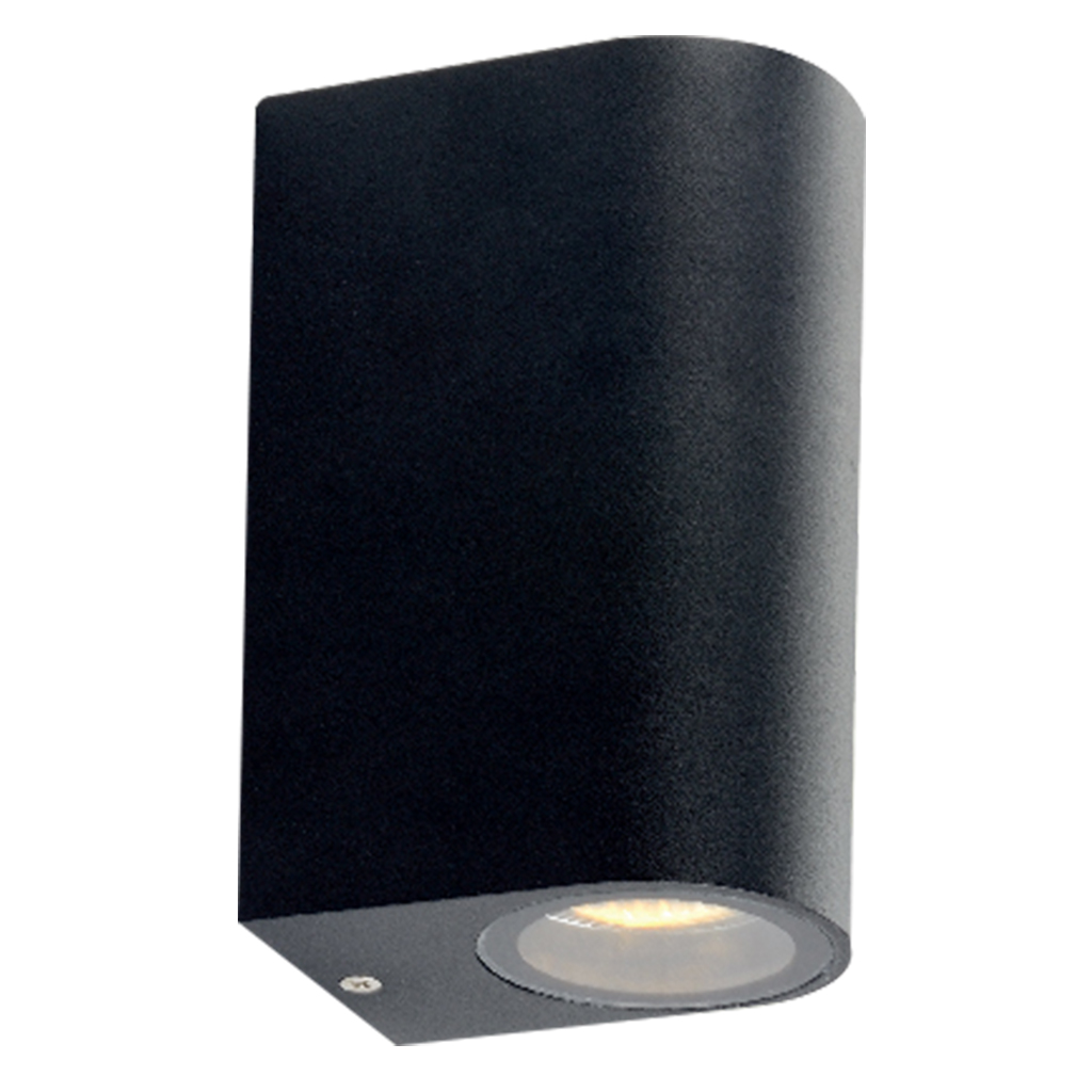 WALL FITTING 2LT 35W GU10 ARCH MATT BLACK GTL601