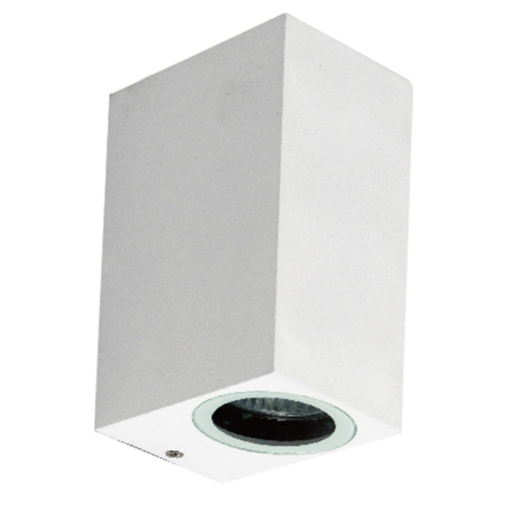 WALL FITTING 2LT 35W GU10 SQUARE MATT WHITE GTL603