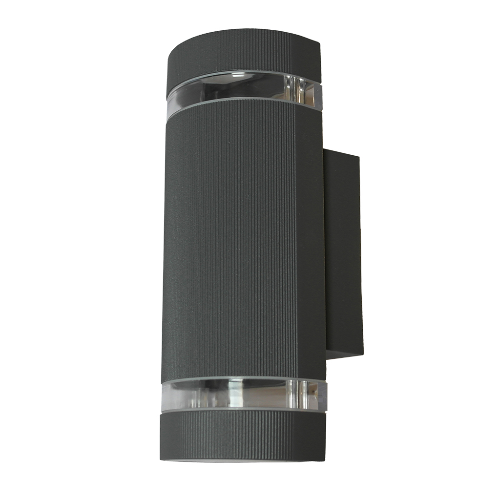 WALL LIGHT LED 2LT 7W GU10 ROUND DARK GREY GTL612