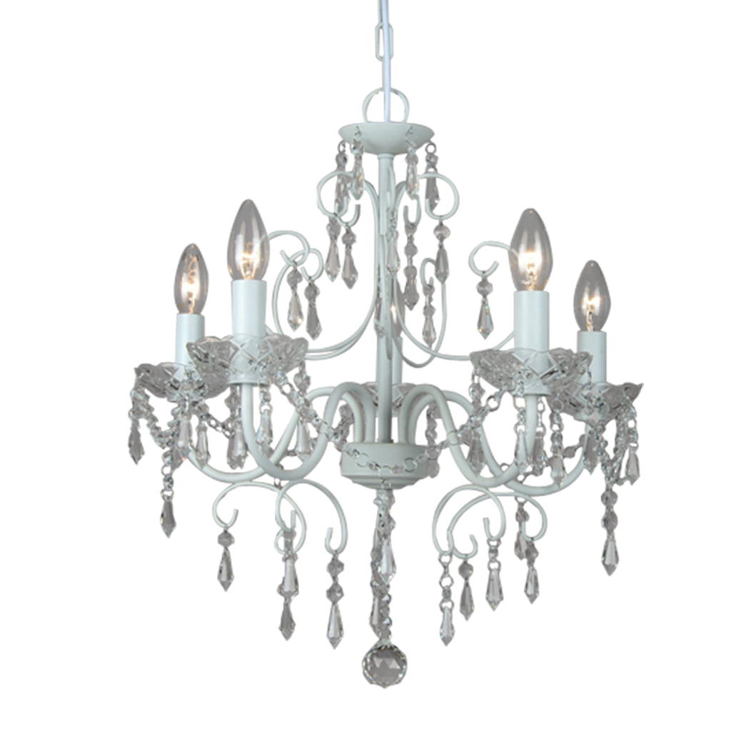 CHANDELIER FITTING 5LT E14 CRYSTAL WHITE KAV9000/5P