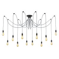 PENDANT FITTING 12LT E27 DROP SPIDER BLACK KAV405/12