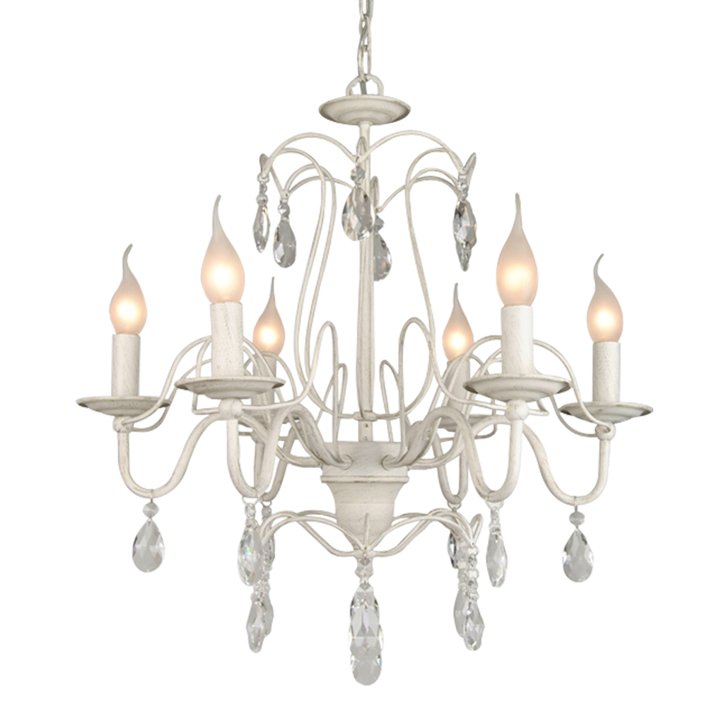 CHANDELIER FITTING 8LT E14 CRYSTAL ANTIQUE WHITE KAV9014/8