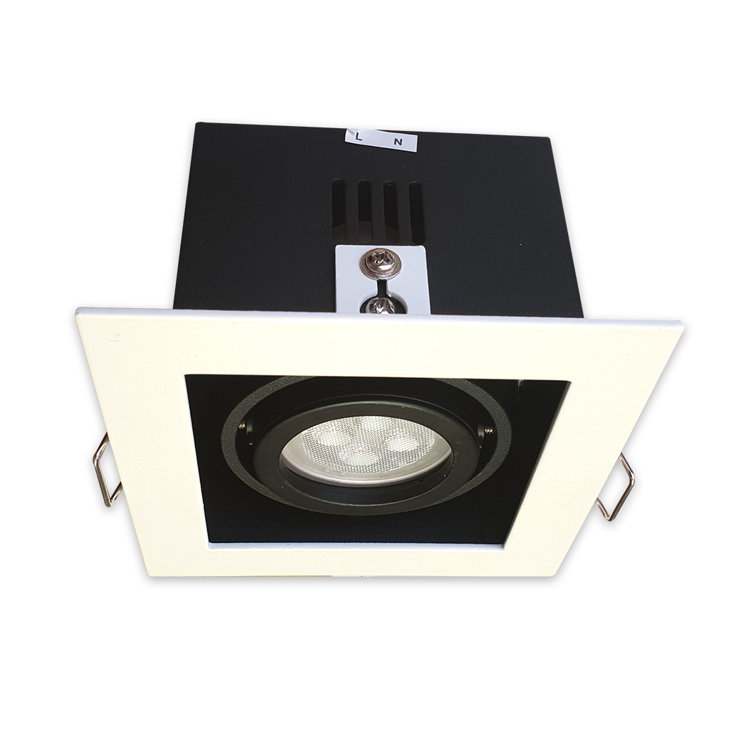 DOWNLIGHT 1LT GU10 MATT WHITE/BLACK KK1980