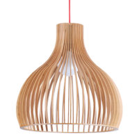 PENDANT FITTING 1LT ES LARGE PEAR WOOD LLG103