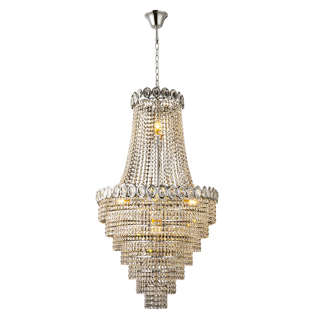 CHANDELIER FITTING 8LT 40W E14 CRYSTAL CHROME