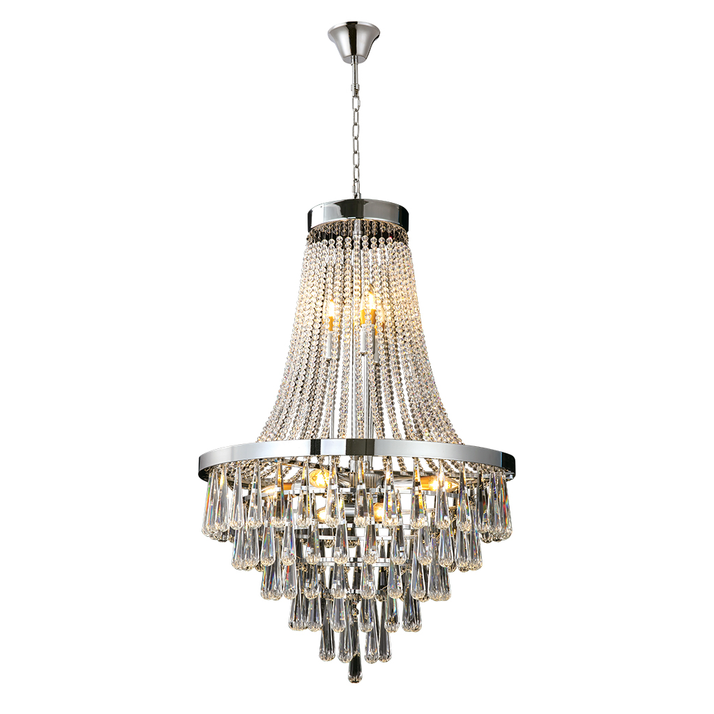 CHANDELIER FITTING 10LT 40W E14 CRYSTAL CHROME