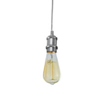 PENDANT FITTING 1M E27 DROPPER CHROME SILVER/CLEAR PEN1751