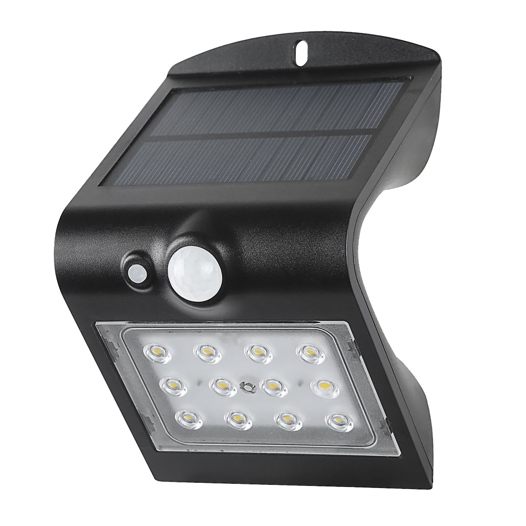 WALL FITTING SOLAR LED 1.5W IP65 3000K/6000K BLACK