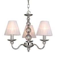 CHANDELIER FITTING 3LT E14 W/SHADES WHITE CHROME - KAV9330/3P WHT SH