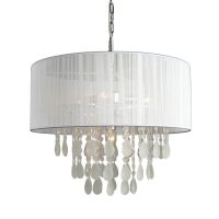 PENDANT FITTING 4LT E14 ROUND SHADE WHITE - KAV9015/25