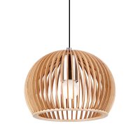 PENDANT FITTING 1LT E27 220MM BALL WOOD - LLG104