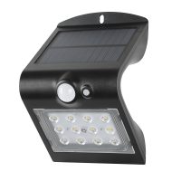 WALL FITTING SOLAR LED 1.5W IP65 3000K/6000K BLACK - SLT201