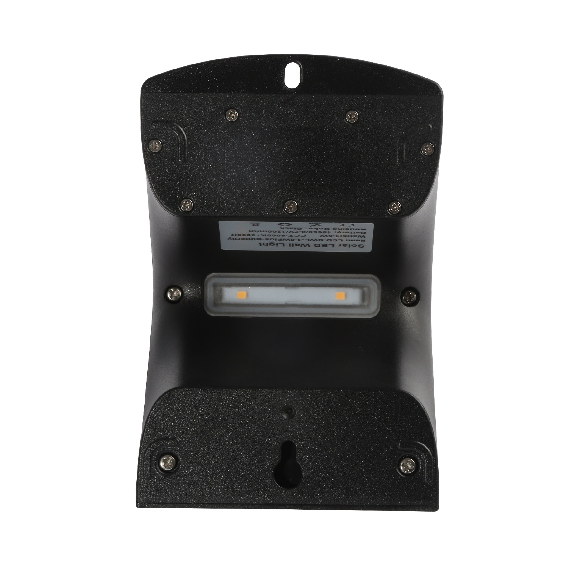 WALL FITTING SOLAR LED 1.5W IP65 3000K/6000K BLACK - SLT201