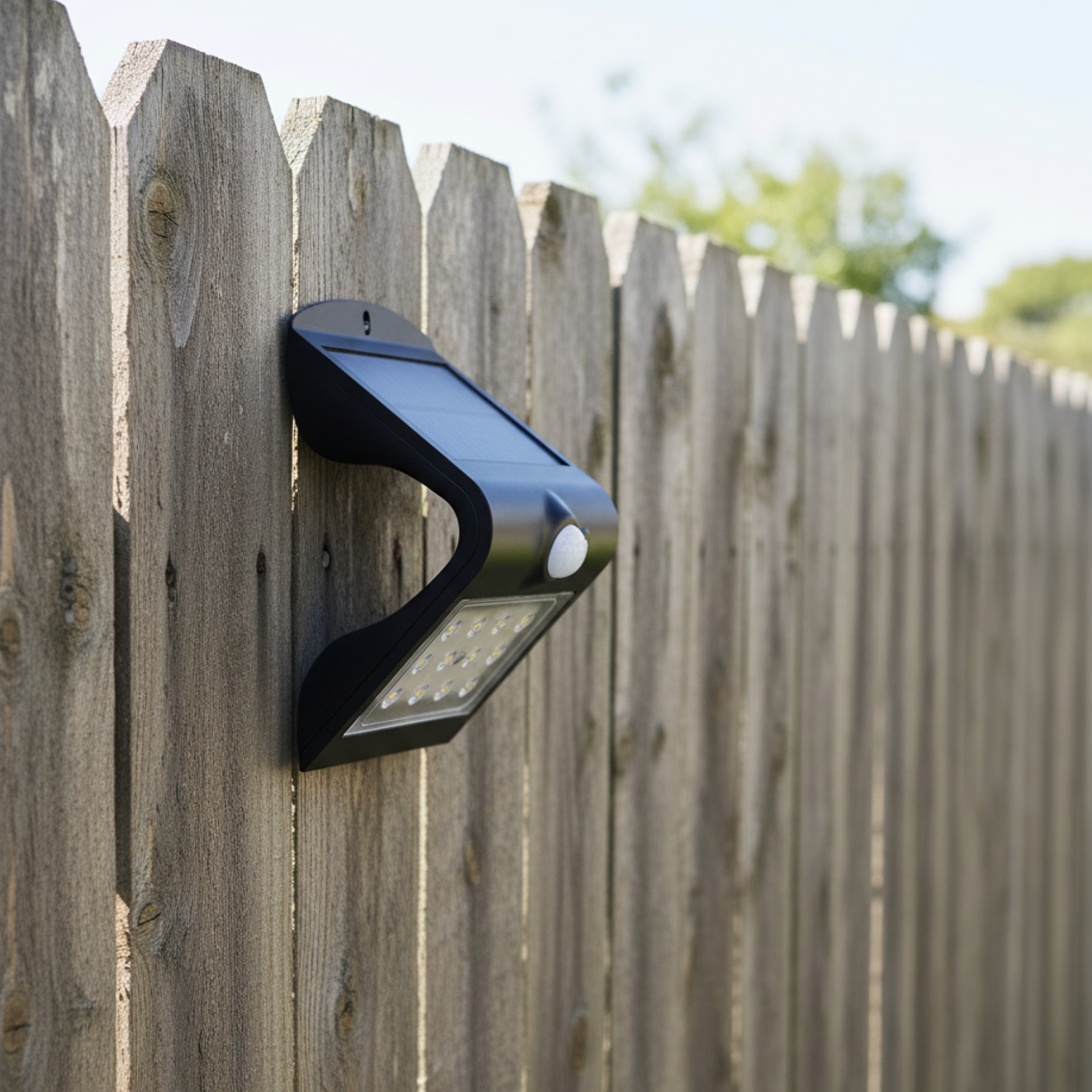 WALL FITTING SOLAR LED 1.5W IP65 3000K/6000K BLACK - SLT201