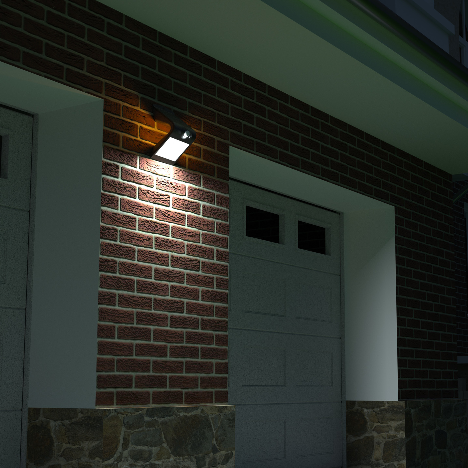 WALL FITTING SOLAR LED 1.5W IP65 3000K/6000K BLACK - SLT201