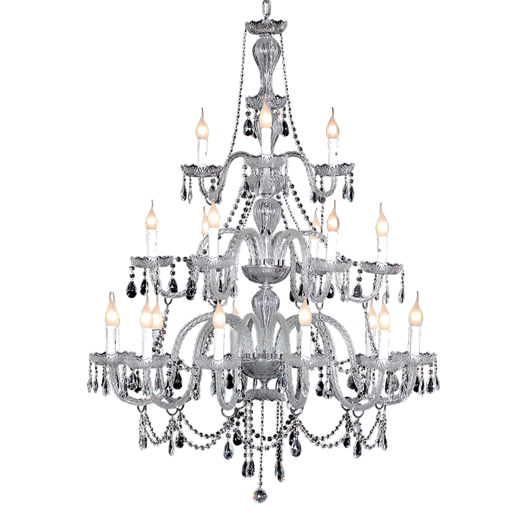 CHANDELIER FITTING 21LT 60W E14 CRYSTAL CHROME