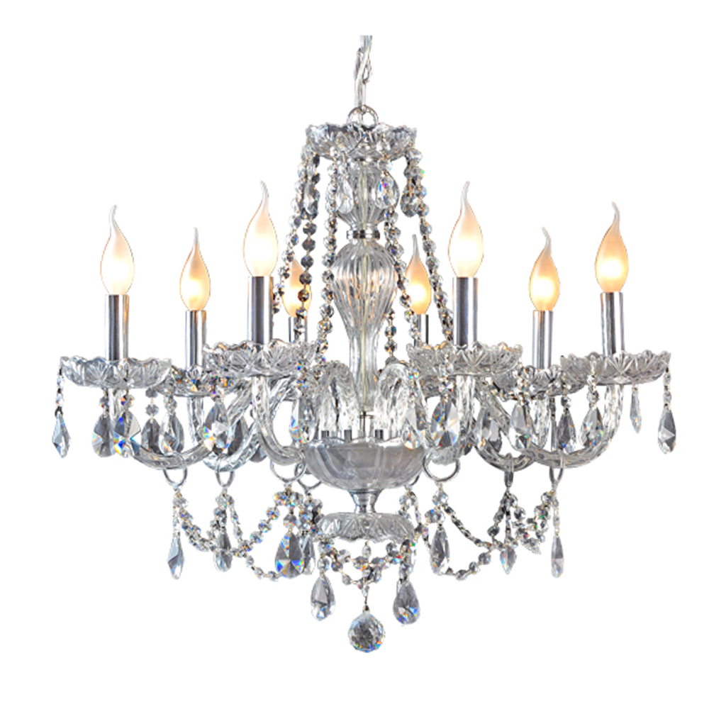 CHANDELIER FITTING 8LT 60W E14 CRYSTAL CHROME