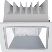 Downlight LED 30W with white housing and silver reflector