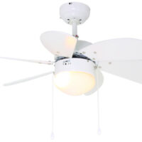 White Steel Ceiling Fan 6 Turbo Swirl Blade