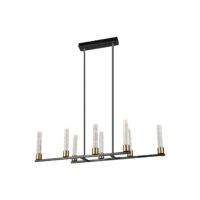 Matt Black + Copper 8-Light Pendant