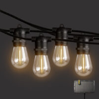 Black Festoon Bulb String Lights 10M