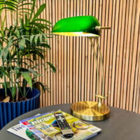 BANKERS TABLE LAMP - ANTIQUE BRASS & GREEN - NAH2013/13 - Image 2