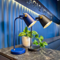TABLE LAMP - ANTIQUE BRASS & MATT BLUE - NAH2002/05 - Image 2