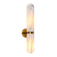 WALL LIGHT BRASS - TUBE SHAPE WITH ALABASTER-INSPIRED FINISH - EBD0514