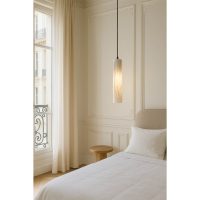 PENDANT FITTING - TUBE SHAPE WITH ALABASTER-INSPIRED FINISH - EBD0686/04