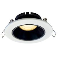 TILT ANTI-GLARE DOWNLIGHT – SAND WHITE WITH BLACK GLOSS REFLECTOR - DL134/25