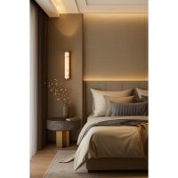 LED WALL LIGHT BRONZE - TUBE SHAPE WITH ALABASTER-INSPIRED FINISH - EBD0337