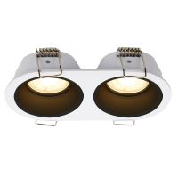 MINI FIXED DOUBLE DOWNLIGHT SOFT EDGE – SAND WHITE WITH BLACK RING - DL18/25/BLK RING