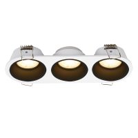 MINI FIXED TRIPLE DOWNLIGHT SOFT EDGE – SAND WHITE WITH BLACK RING - DL139/25/BLK RING