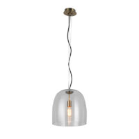 PENDANT FITTING E27 350X360MM ANTIQUE BRASS+CLEAR GLASS - KAV436