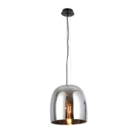 PENDANT FITTING E27 350X360MM MATT BLACK+CHROME GLASS - KAV437