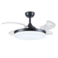 RETRACTABLE FAN - 4 BLADE, 36W LED, 6 SPEED+REMOTE, 3CCT, BLACK - MADISON - LTG106/04